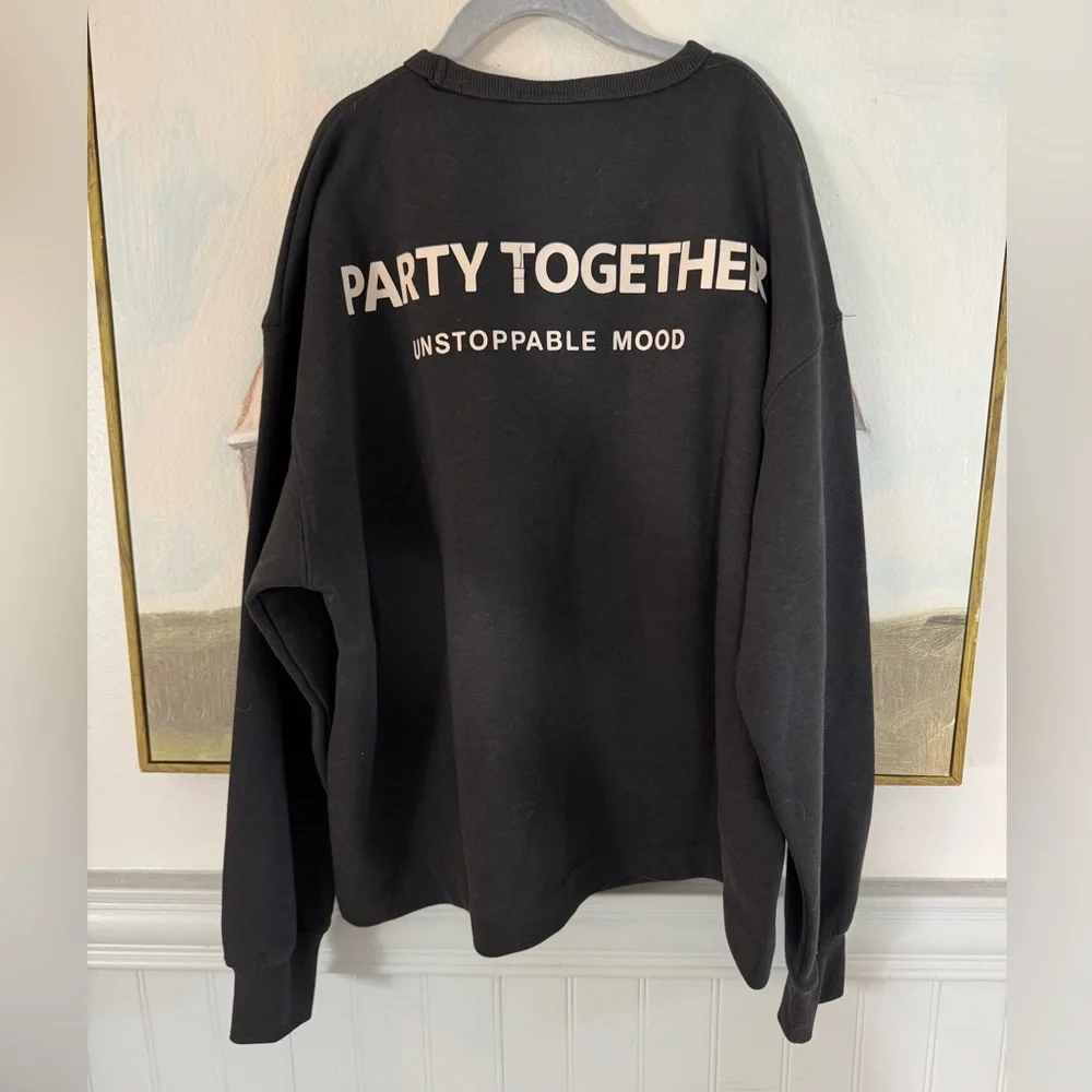 ZARA Kids ‘Party Together’ Stretch Crewneck Sweatshirt Size 11-12 NWT*WD